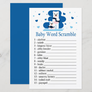 Polar bear Baby word scramble game