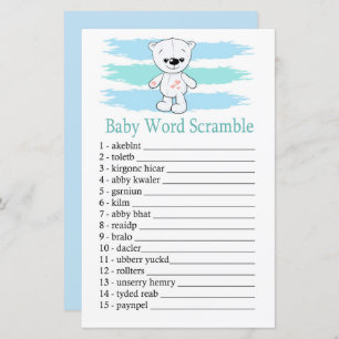 Polar bear Baby word scramble game