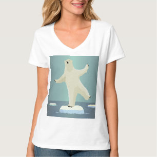 Polar Bear Balancing on Iceberg Artwork T-Shirt