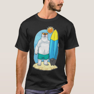 Polar bear Beach Surfboard Summer T-Shirt