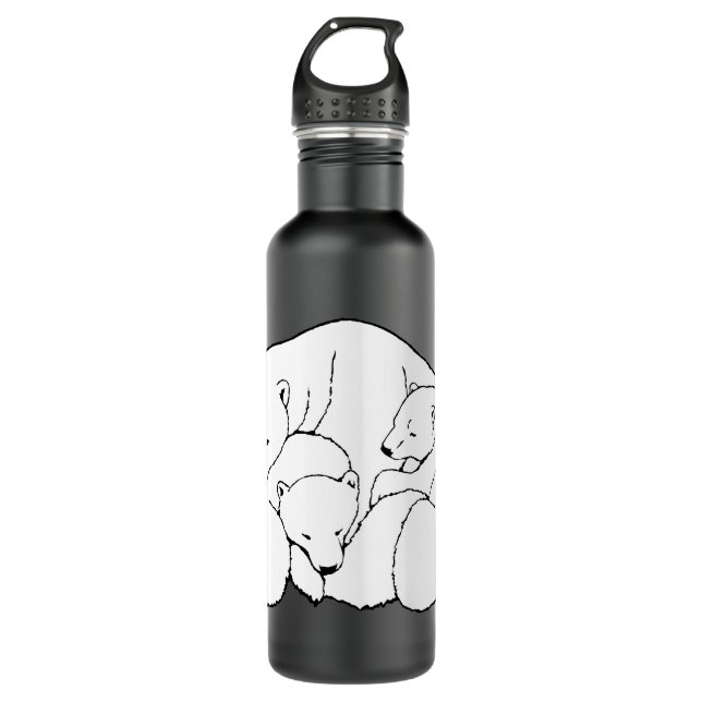 Polar Bear Bear Art Sport Bottle (Front)