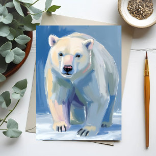 Polar Bear Beautiful Animal Painting Postcard
