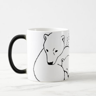 Polar Bear Beer Mug Glass Mother & Cubs Bear Mug