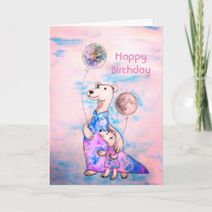 Polar Bear Birthday Balloons Card