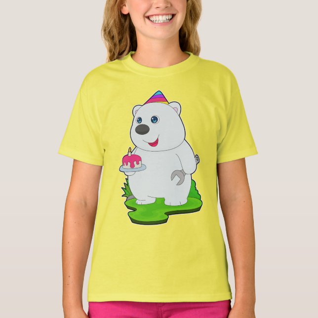 Polar bear Birthday Mechanic T-Shirt (Front)