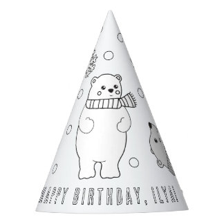 Polar Bear Birthday Party - Colour Your Own Hat