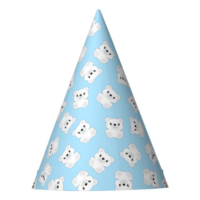 Polar Bear Birthday Party Hat (Front)