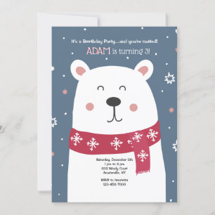 Polar Bear Birthday Party Invitation