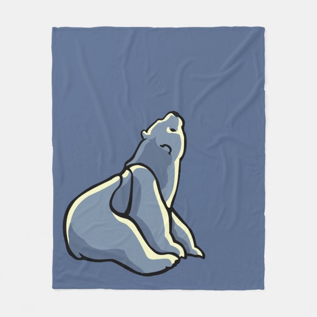 Polar Bear Blanket Blue Bear Cub Blankets (Front)