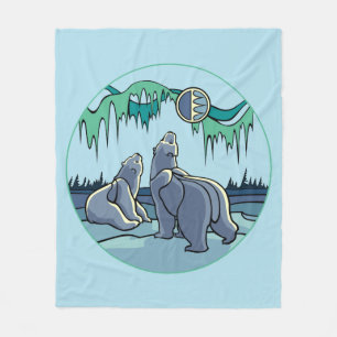 Polar Bear Blanket Northern Lights Bear Blankets