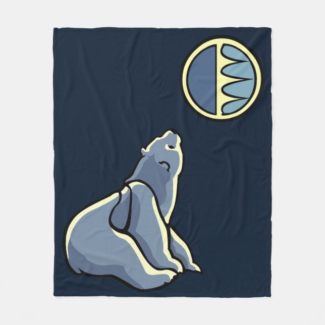Polar Bear Blanket Tribal Art Bear Blankets (Front)