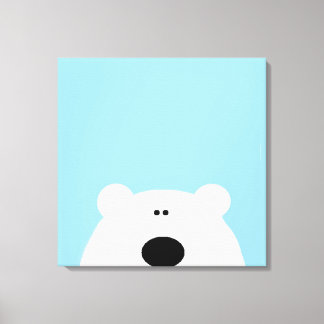 Polar Bear Blue Art Cartoon Canvas Print