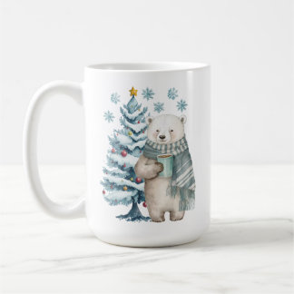 Polar Bear Blue Christmas Ceramic Mug