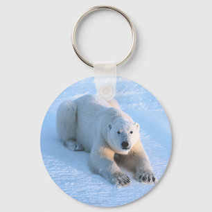 Polar Bear Blue Key Ring
