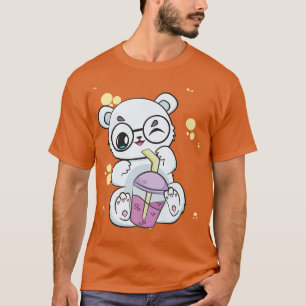 Polar Bear Boba Cute Anime Kawaii Pearl Bubble Tea T-Shirt