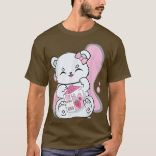 Polar Bear Boba Strawberry Milk Tea Cute Anime Kaw T-Shirt