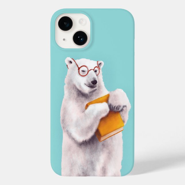 Polar Bear Book Lover Nerdy Case-Mate iPhone Case (Back)