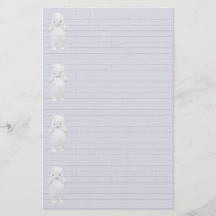 Polar Bear border stationery -optional lines