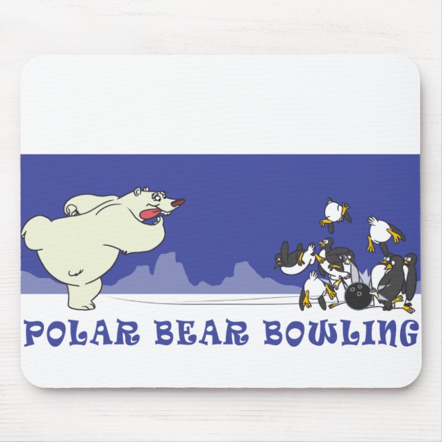 POLAR BEAR BOWLING MOUSE MAT (Front)