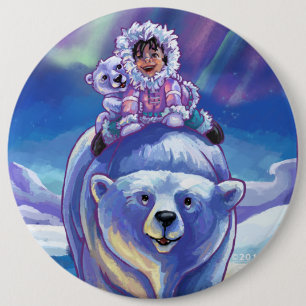 Polar Bear Bus 6 Cm Round Badge
