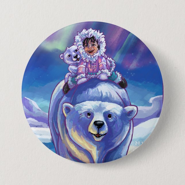 Polar Bear Bus 7.5 Cm Round Badge (Front)