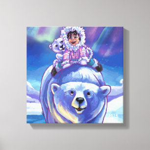 Polar Bear Bus Canvas Print
