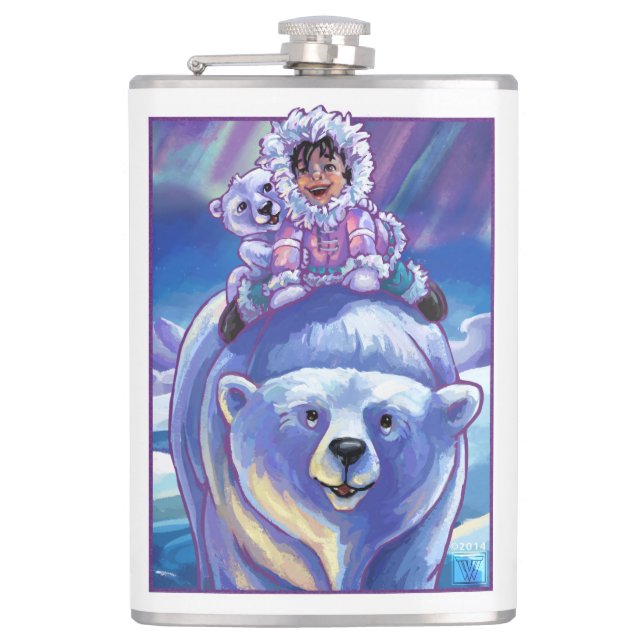 Polar Bear Bus Hip Flask (Front)