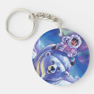 Polar Bear Bus Key Ring