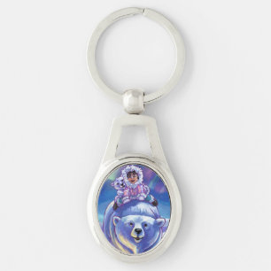 Polar Bear Bus Key Ring