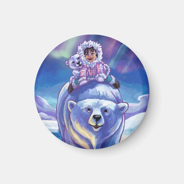 Polar Bear Bus Magnet (Front)