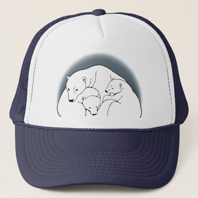 Polar Bear Caps Hats Wildlife Bear Cubs Art Hat (Front)