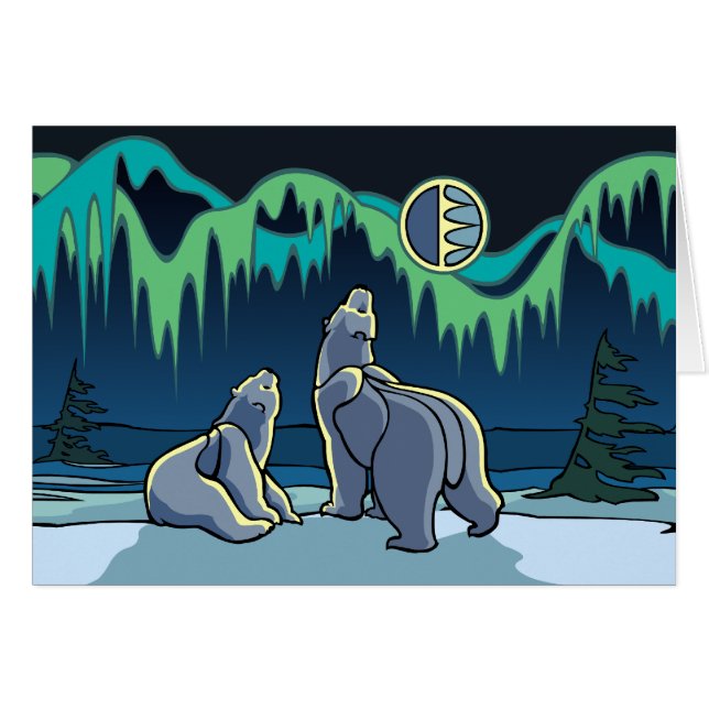 Polar Bear Card Bear Blank Cards Wildlife Art Card (Front Horizontal)