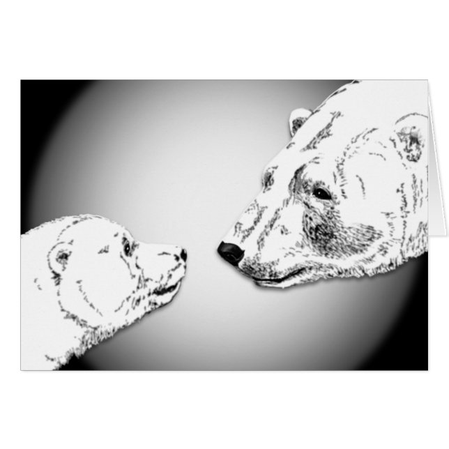 Polar Bear Cards Personalised Bear Art Card (Front Horizontal)