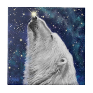 Polar Bear Ceramic Tile - Painting