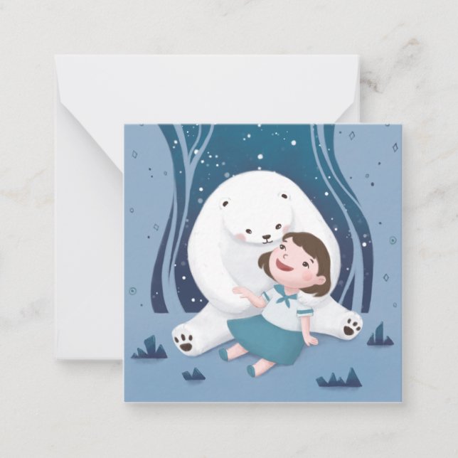 Polar Bear & Child Illustration Card (Front)