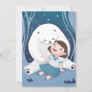 Polar Bear & Child Illustration Invitation