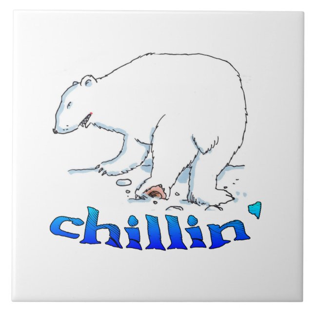 Polar Bear Chill large ceramic tile (Front)