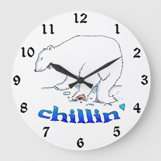 Polar Bear Chill wall clock (Front)