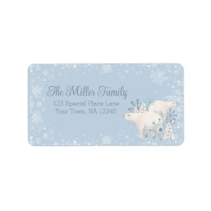 Polar Bear Christmas Address Label