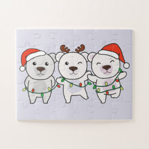 Polar Bear Christmas Animals Cute Polar Bear Jigsa Jigsaw Puzzle