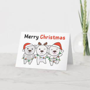Polar Bear Christmas Animals Polar Bears Merry Hol Holiday Card