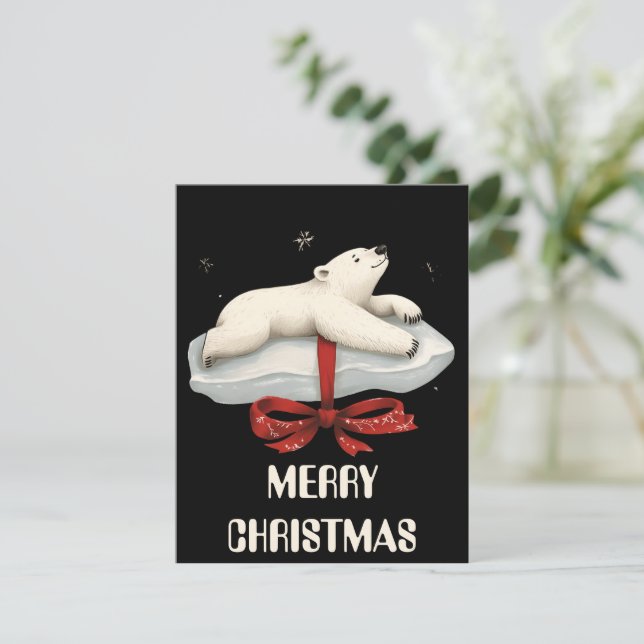 Polar Bear Christmas Card (Standing Front)