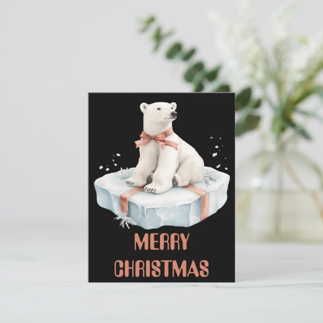 Polar Bear Christmas Card (Standing Front)