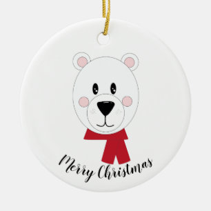 Polar Bear Christmas  Ceramic Tree Decoration
