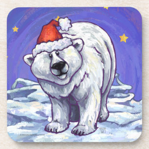 Polar Bear Christmas Coaster
