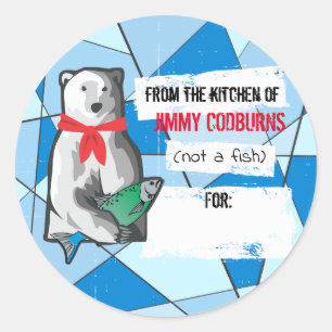 Polar bear Christmas from the kitchen of to from Classic Round Sticker