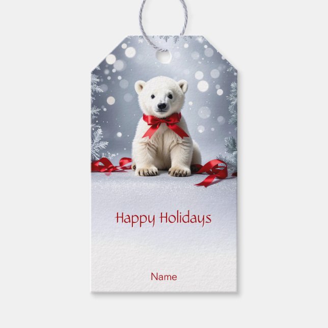 Polar Bear Christmas Gift Tag (Front)