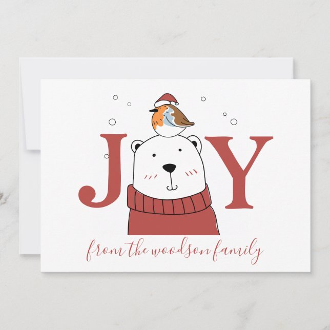 Polar Bear Christmas Greeting Card (Front)