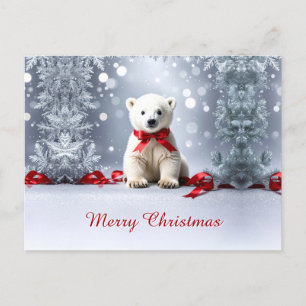 Polar Bear Christmas Holiday Postcard