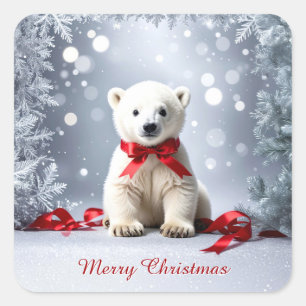 Polar Bear Christmas Holiday Sticker